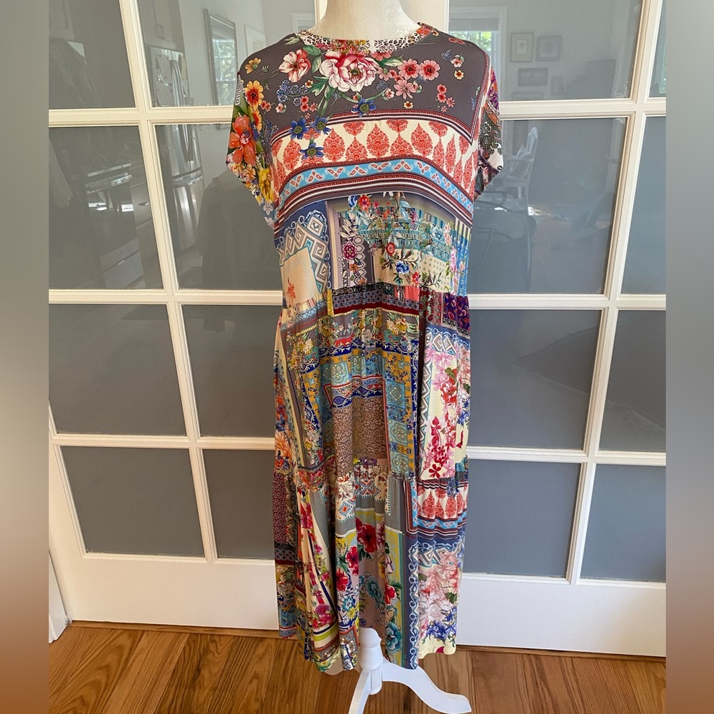 Multicolor Patchwork Dress - Picture 9 of 11